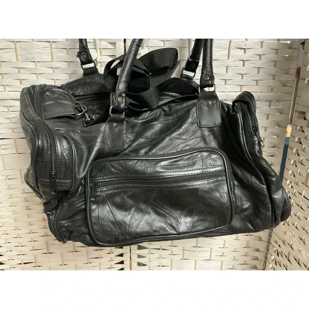Vintage Trump Marina Hotel Casino Leather Duffle Travel Bag,‎ Atlantic City NJ